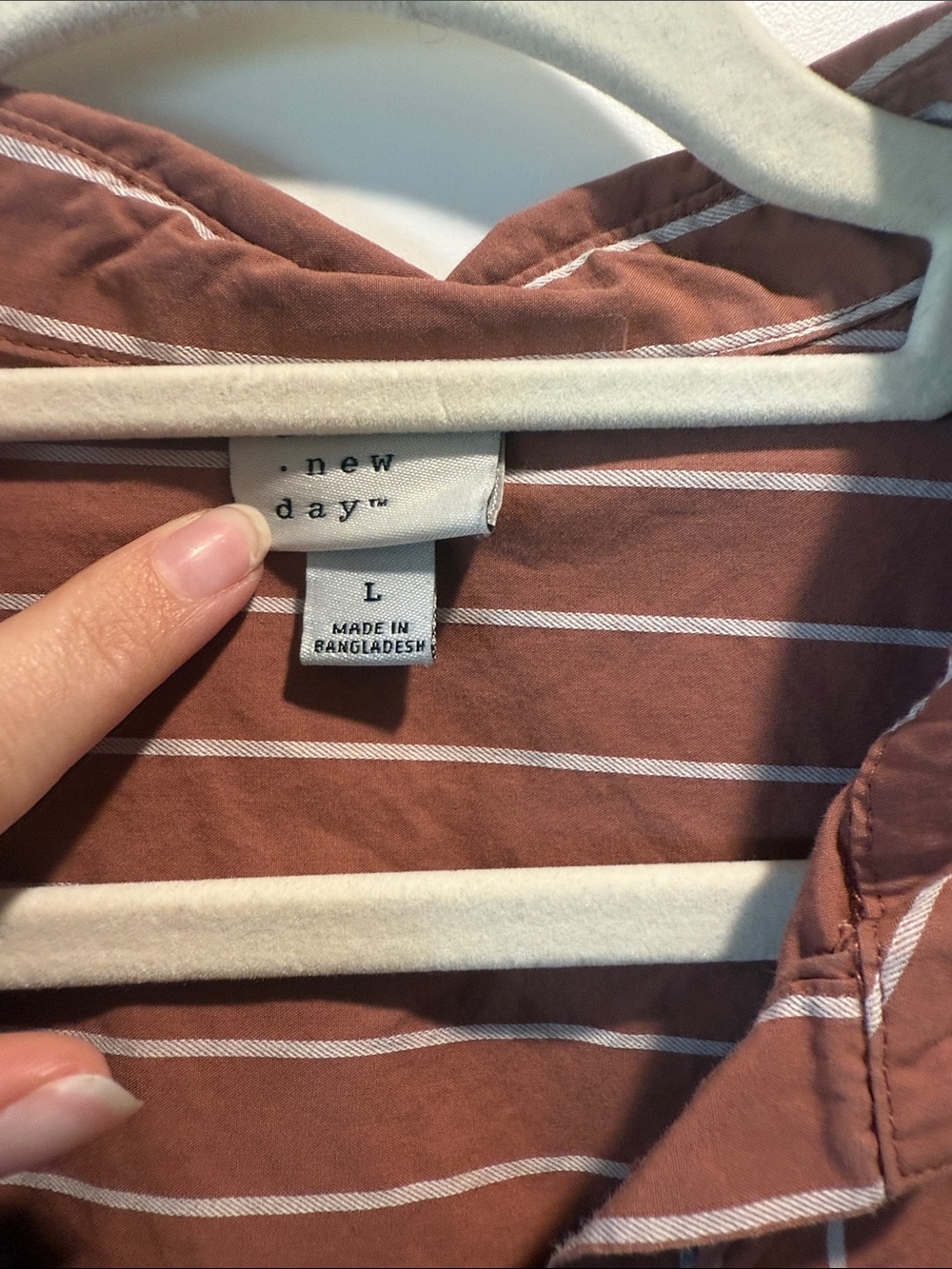 a new day Rust Striped Button-Down Shirt - Picture 2 of 4